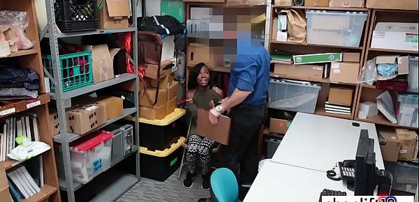  Bad petite ebony MILF banged by a perverted policeman